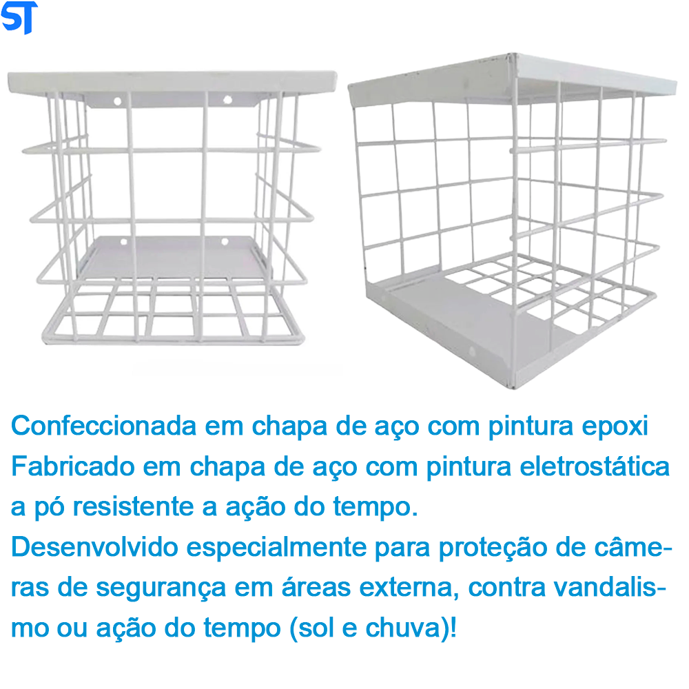 Grade De Proteção Para Camera De Segurança Cftv 18x18x18cm - Branca