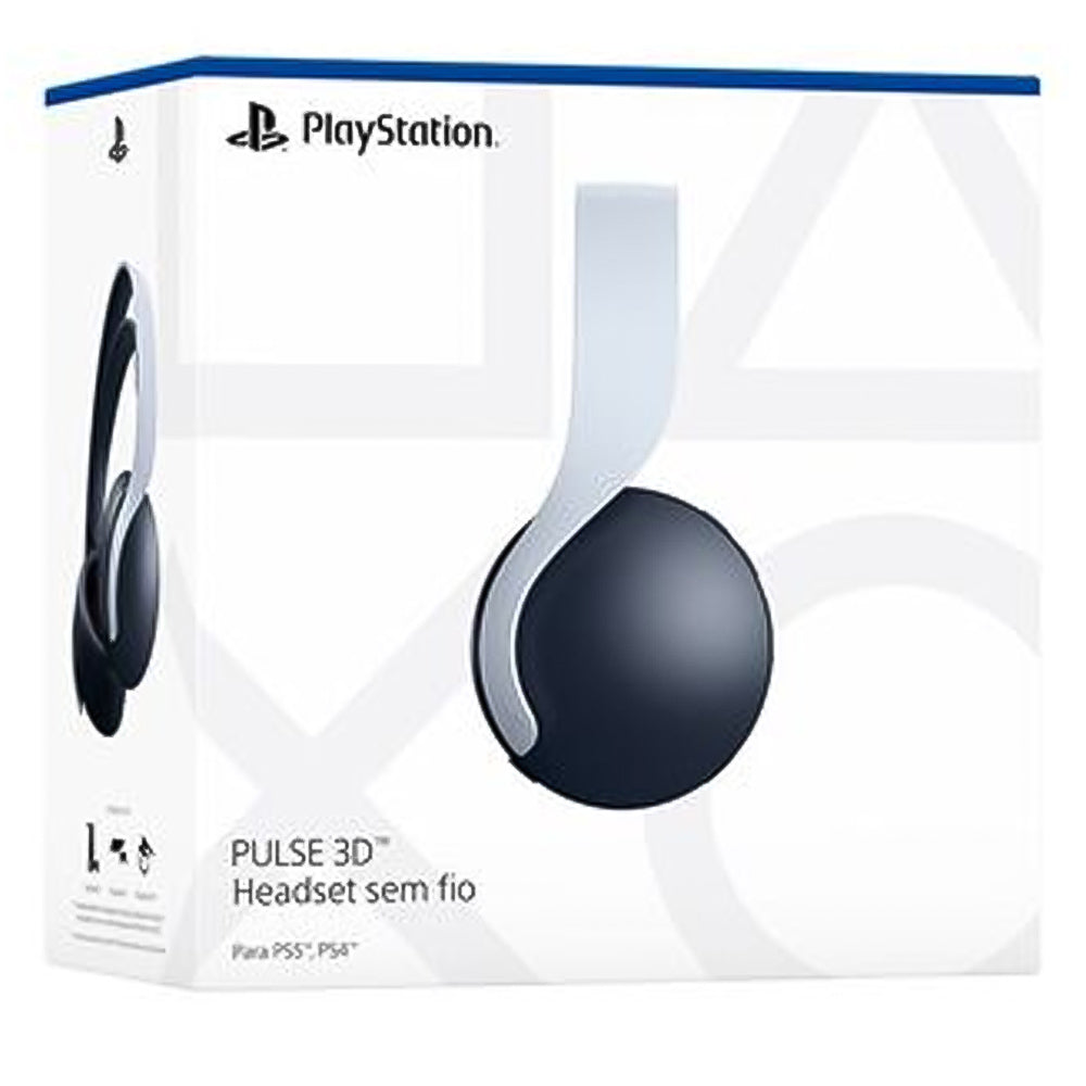 Headset Sem Fio Sony Pulse 3D, Adaptador Sem Fio USB, PlayStation Para PS4 e PS5 - Branco