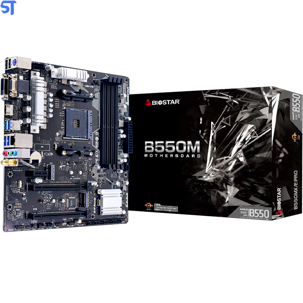 Placa Mãe Biostar B550MX/E PRO / Soquete AM4 / M.2 4.0 / 4 Slots DDR4