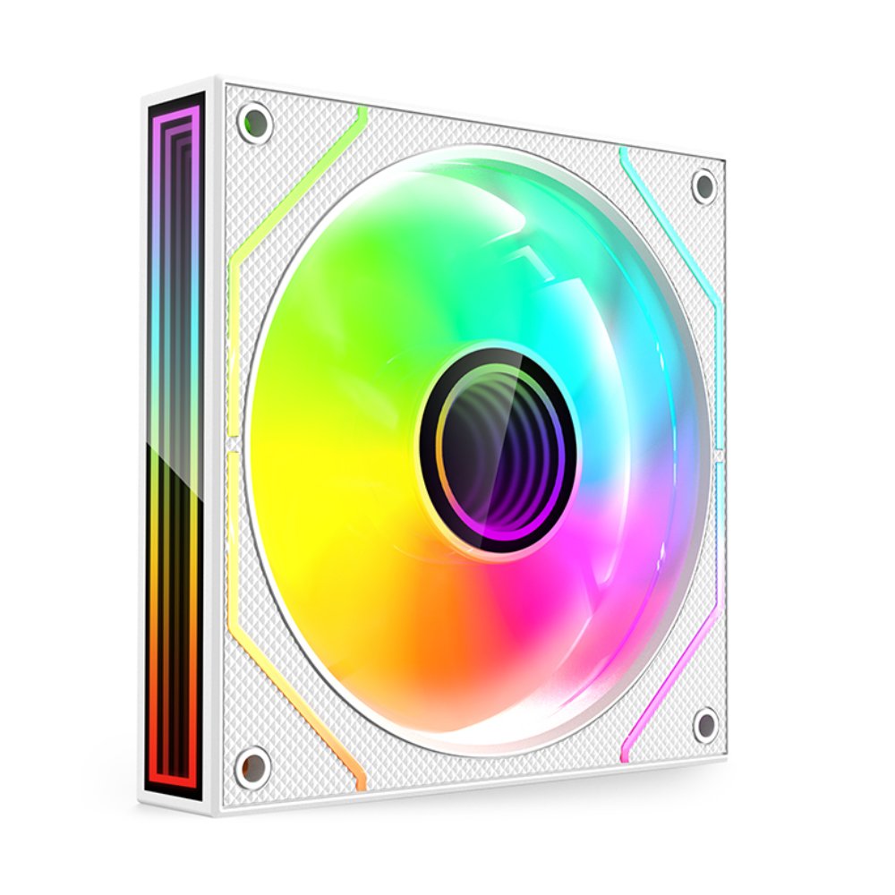 Cooler Fan F9‑L300WH C3Tech RGB 120 mm LED RGB Espelho Infinito, Moldura Slim, Molex 4‑Pinos - Branco