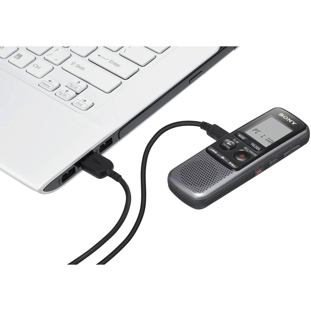 Gravador de Voz Digital Sony ICD-PX240, 4GB com Reprodução de Áudio e Gravação em MP3, Portátil, Preto