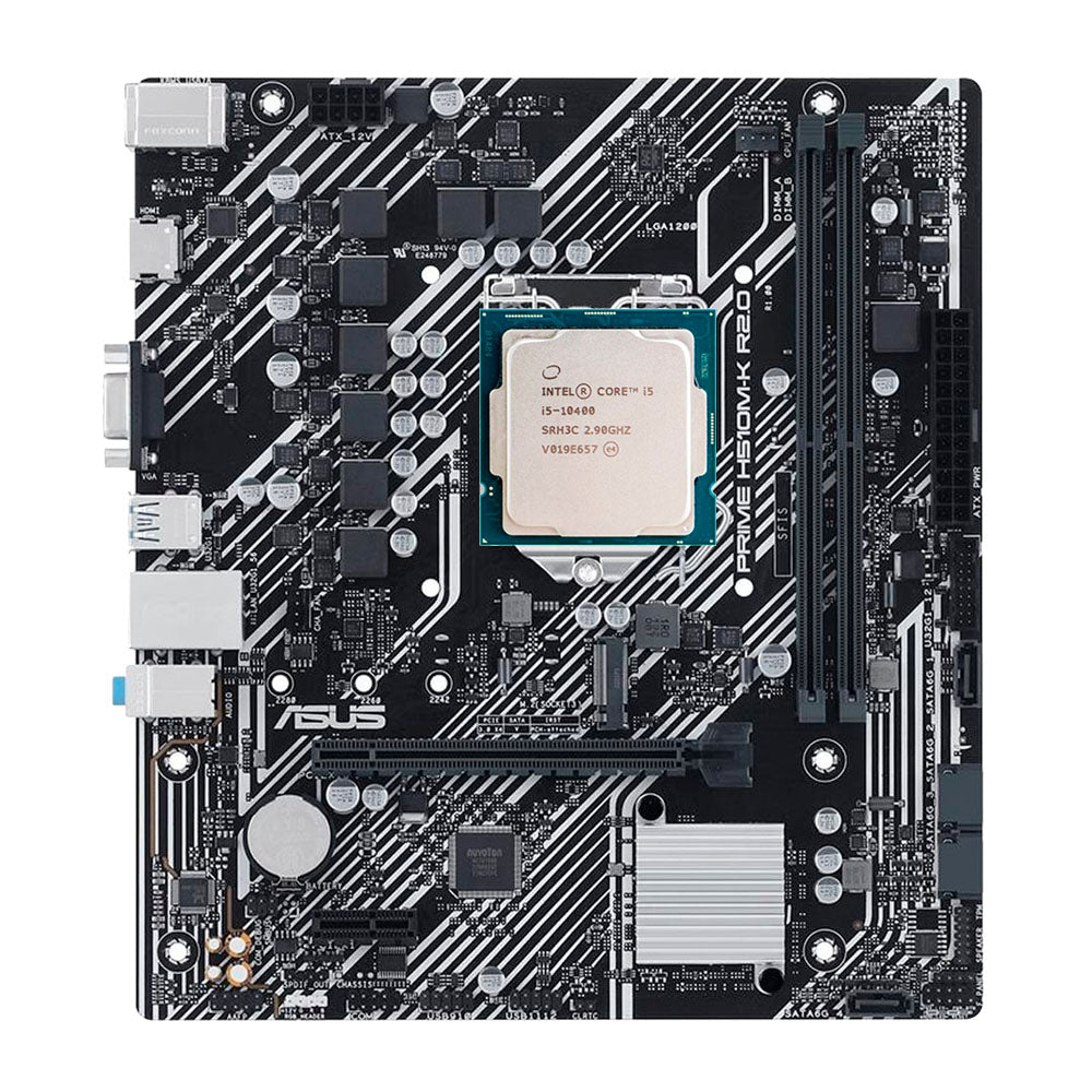 Kit Montagem de Computador Placa Mãe Asus H510M LGA 1200, Processador Core i5-10400, Memória 16GB DDR4, Fonte ATX 350