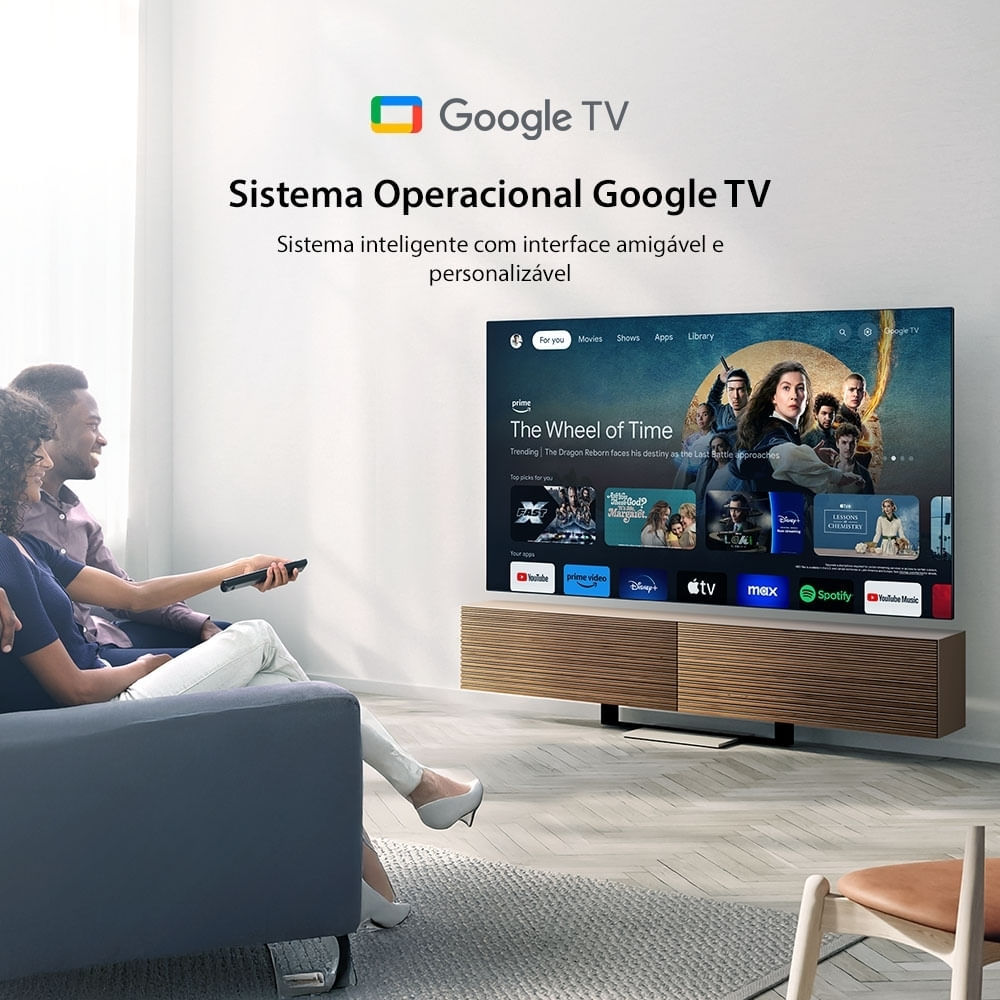 Smart TV 50" 4K UHD QLED Toshiba 50C450NS Dolby Vision Atmos, Bluetooth, HDMI e Wi-Fi (Preto)