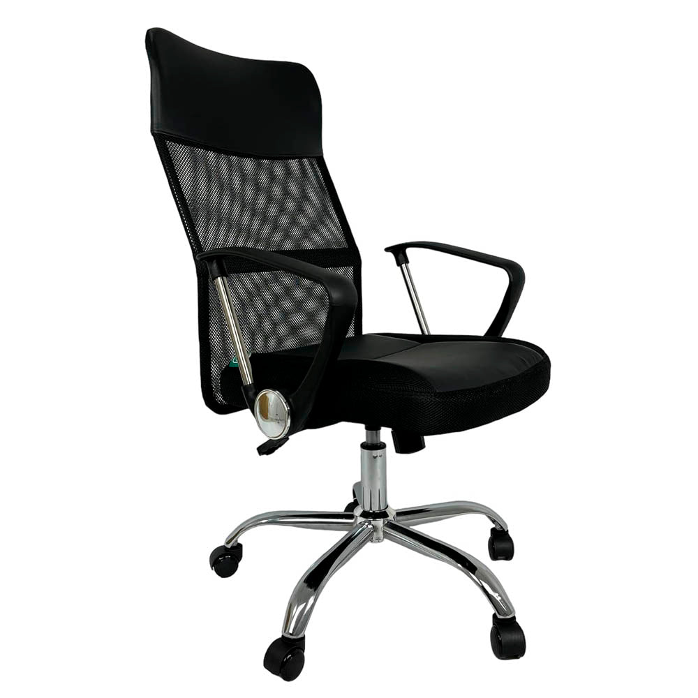 Cadeira Para Escritório Diretor Giratória Ergonômica em Tela Mesh Rohden, Home Office RHO-165,Preta