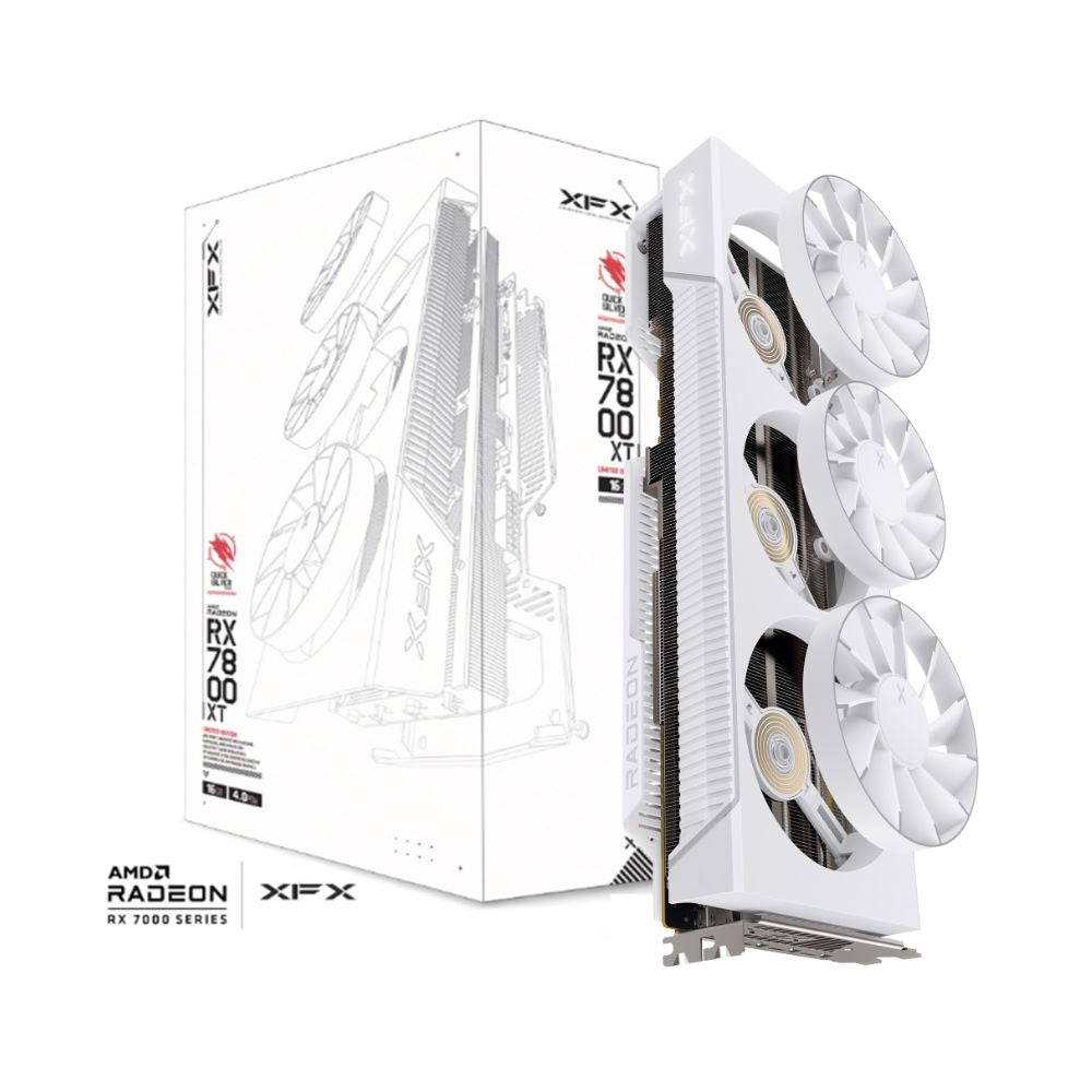 Placa de Video 16GB GDDR6 XFX RX 7800 XT, Quicksilver AMD Radeon Magnetic Air Gaming, RDNA3 RX-78TMAIRW9