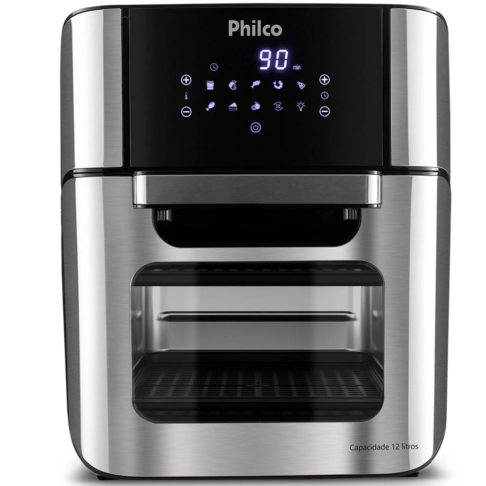 Air Fryer Oven 4 em 1 Philco 12 Litros 1800W PFR2200P 220V Preto/Prata