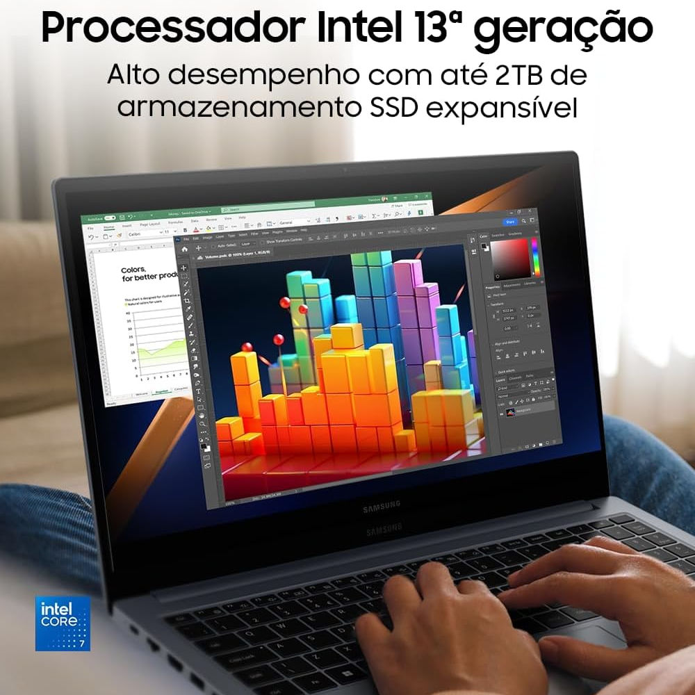 Notebook Samsung Galaxy Book4, Intel Core i5-1335U, 8GB RAM, 256GB SSD, Tela 15,6”, Windows 11, Grafite - NP750XGJ-KG4BR