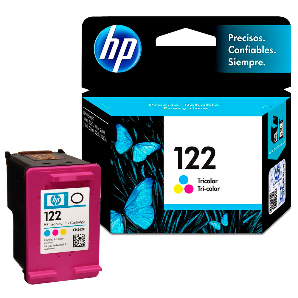 Cartucho de Tinta HP 122 Colorido, Original, CH562HB, Para HP DeskJet 1000-2050-3050-2000 - Rende Até 100 Páginas