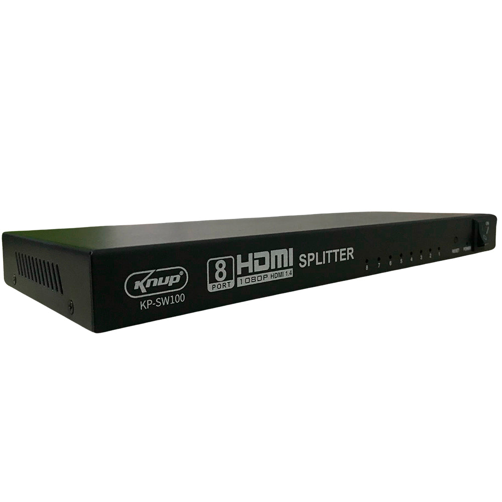 Switch Splitter Distribuidor HDMI 8 Portas (1 Para 8 Portas de Saída HDMI), Conexões Para Multimídia KNUP - KP-SW100