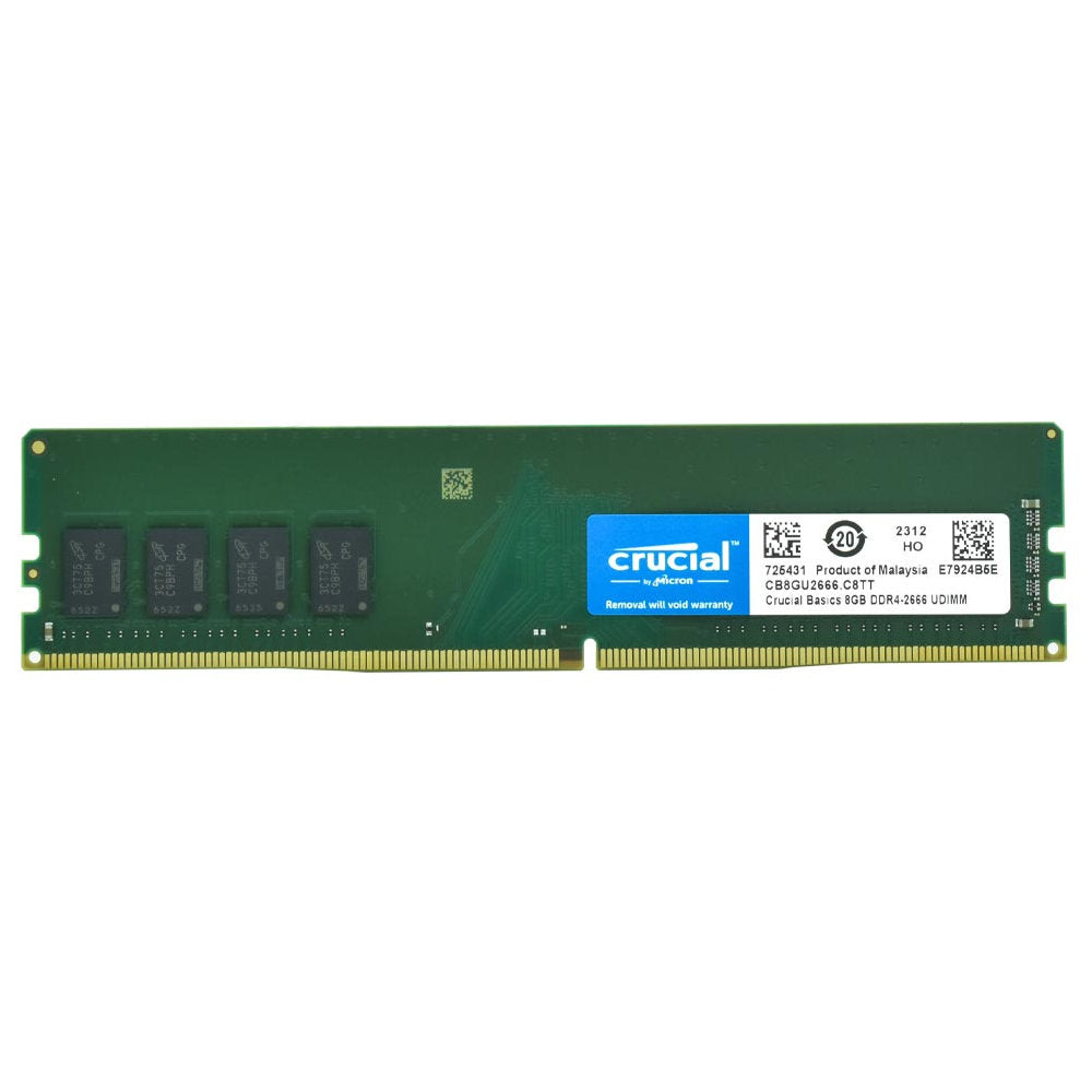 Memória RAM Desktop Crucial Basics 8GB (1x8GB) DDR4 2666MHz, UDIMM, 288 pinos, CL19, 1.2V, CB8GU2666