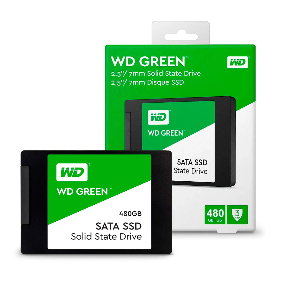 SSD WD Green 480GB SATA III 2.5" Leitura 545MB/s Gravação 430MB/s WDS480G2G0A