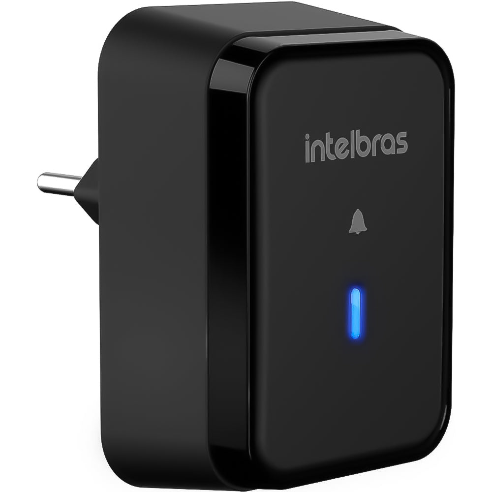 Campainha Sem Fio Intelbras CIB 101 Alcance 100m Bateria Até 5 Anos 5 Níveis Volume Plug and Play - Preto