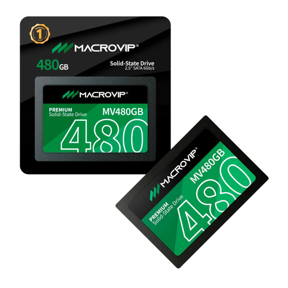 SSD Macrovip Premium 480GB 2.5" SATA III 6Gb/s, Leitura até 520MB/s, Gravação até 450MB/s – MV480GB