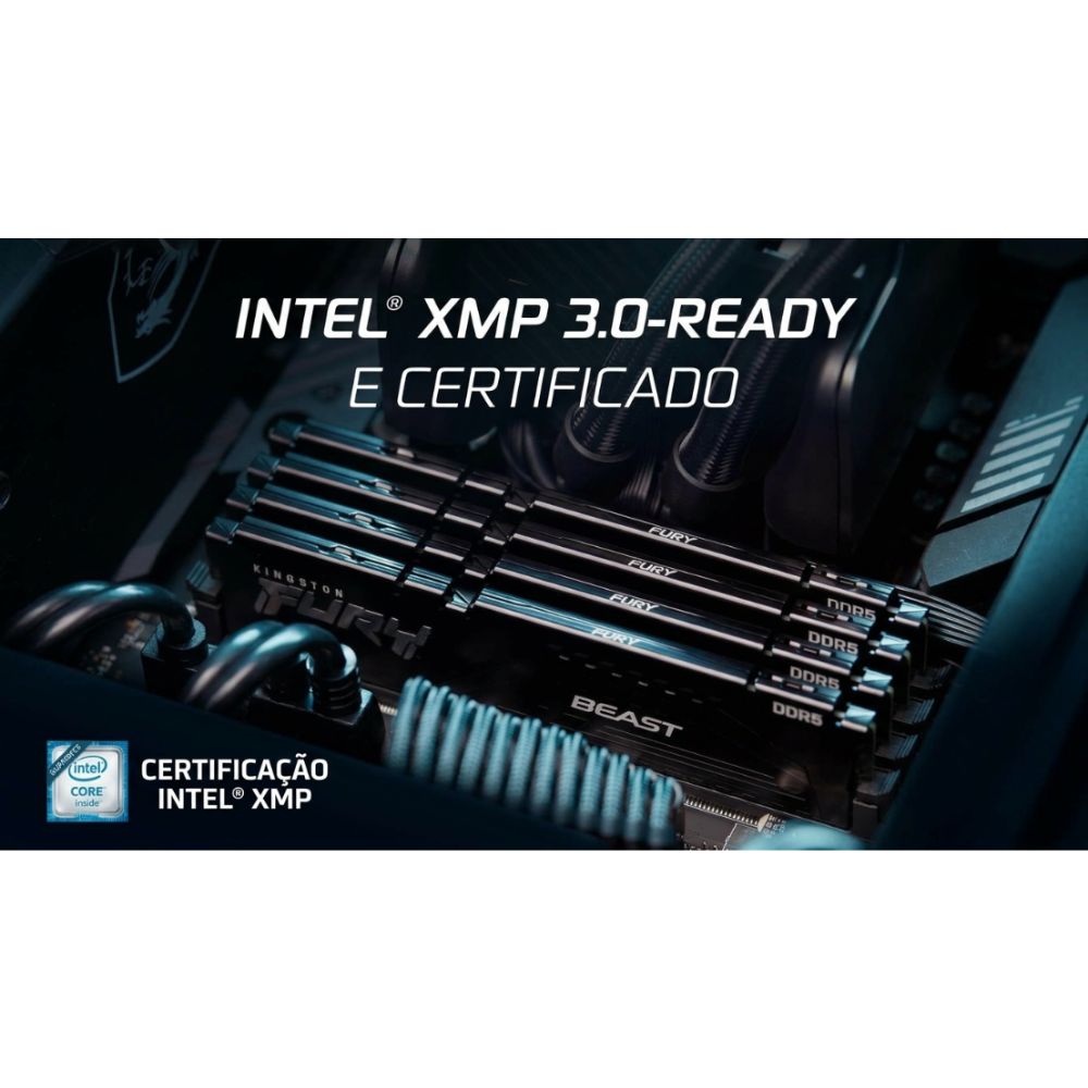 Memória Kingston Desktop Fury Beast 16GB 6000MT/s DDR5 CL36 AMD Expo KF560C36BBE2-16