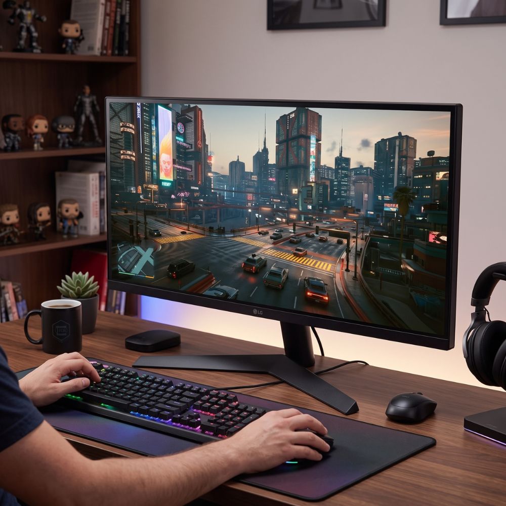 Monitor Gamer LG UltraGear 27GS60F-B 27" IPS Full HD 180Hz 1ms G-SYNC FreeSync HDR10 Preto