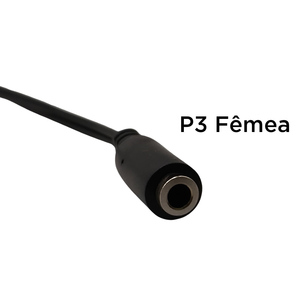 Cabo Adaptador Y, P3 Fêmea Para 2 P2 Macho, Microfone e Fone, StormTech