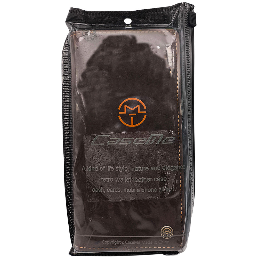 Capa Carteira Flip de Couro Para iPhone 16 Pro MAX, Magnética, Com Porta Cartões, Marrom