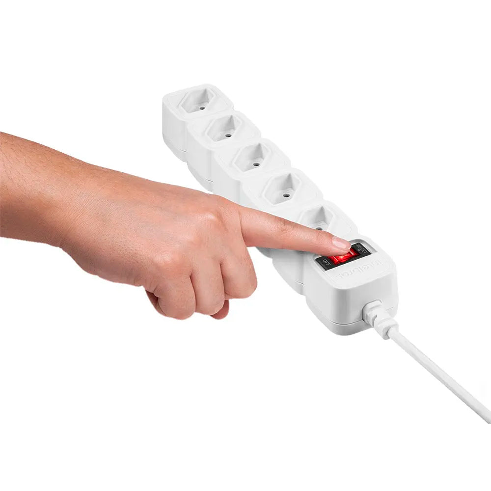 Protetor Filtro de Linha Intelbras EPE 205+, 5 Tomadas, Bivolt, Cabo 3 Metros, Branco