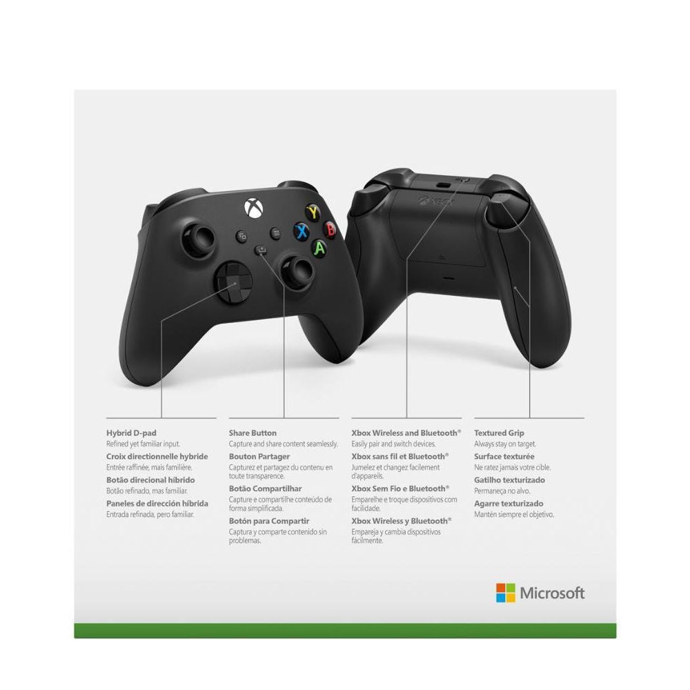 Controle Xbox Microsoft, Bluetooth, Gatilhos de Impulso, Compatível Xbox One/Series X|S, PC, Android e iOS, Carbon Black