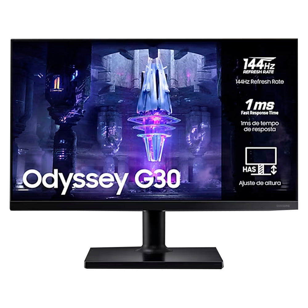 Monitor Gamer Samsung Odyssey G30, FULL HD, Tela Plana 24" Painel VA, 144Hz, 1Ms, HDMI, FreeSync Premium, LS24BG300ELMZD