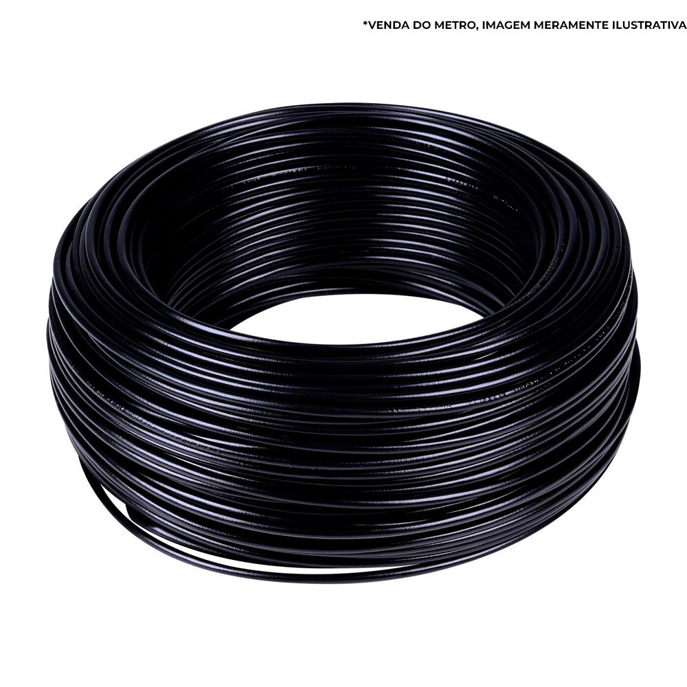 Metro de Cabo Flexível Fio Elétrico Megatron 10MM 750V - Preto