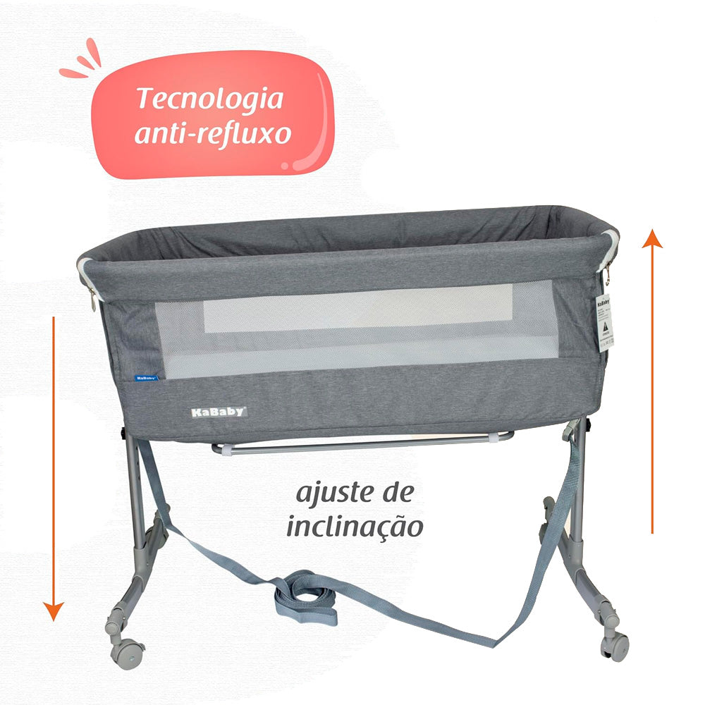 Berço Portátil Moisés Co-bed Cinza Kababy 9 Posições
