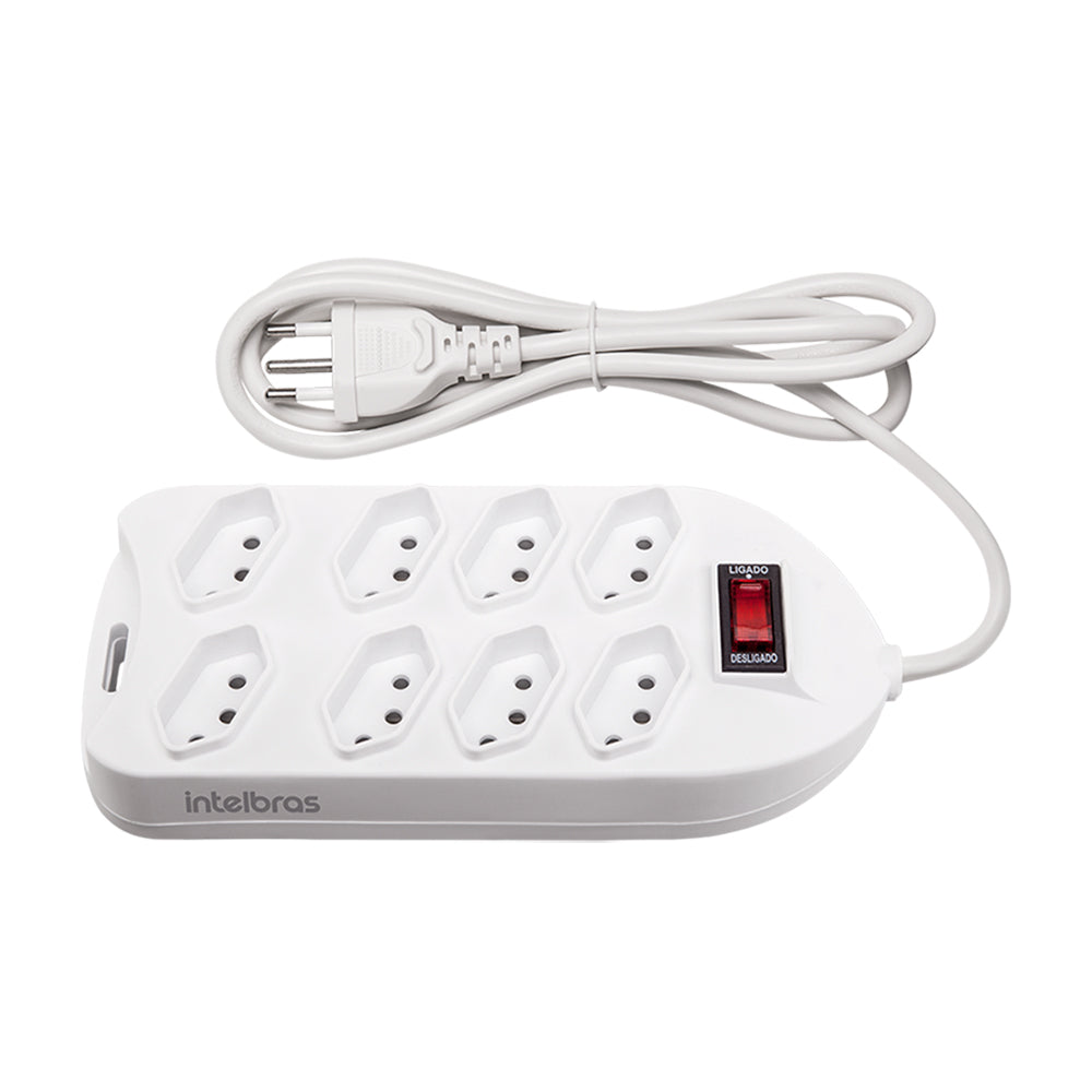 Filtro De Linha 8 Tomadas Protetor EPE 1008+ Intelbras 1,5m - Branco