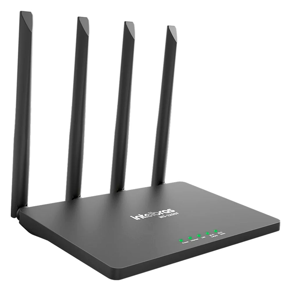 Roteador Intelbras Wi-Force W5-1200F, 1200Mbps, Dual Band, 4 Antenas - Preto