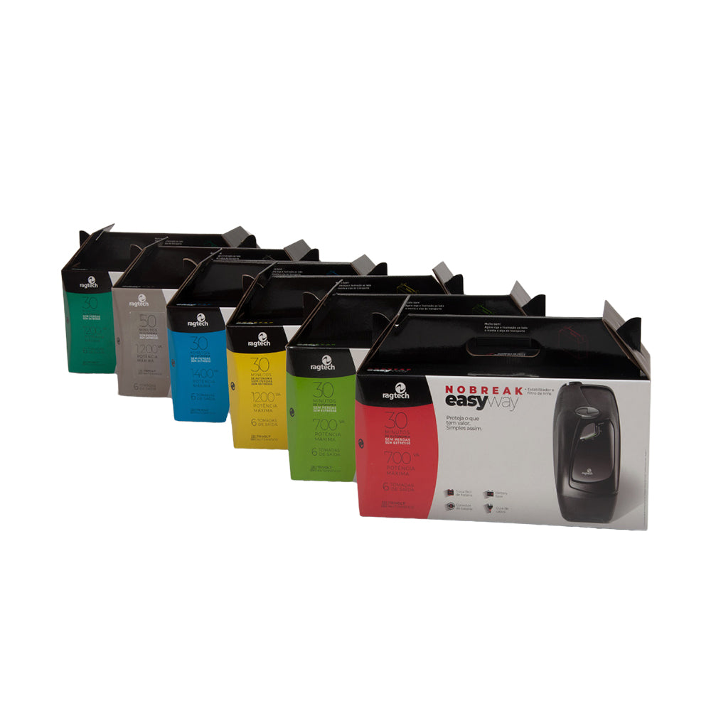 Nobreak Easy Way Ragtech 1500VA CBU, Bivolt Aut, Saida 115V, Com 6 Tomadas, Com Engate Para Bateria Externa e USB - 4176