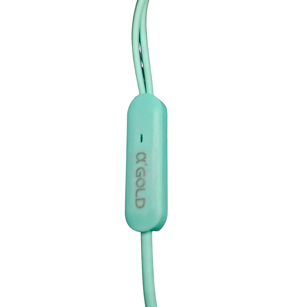 Fone De Ouvido Stereo, Super Bass, com Microfone, Entrada 3.5mm, Fio 1.3 Metros, A'Gold, FN-A10 - Verde