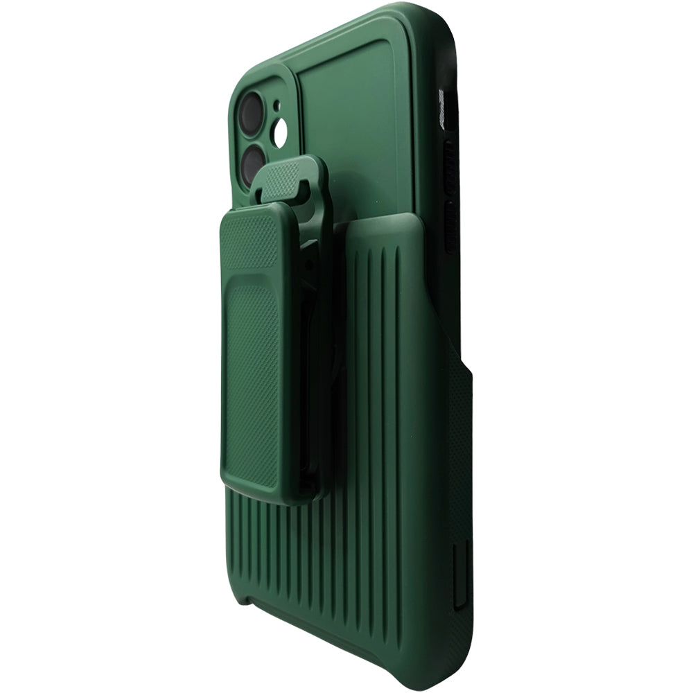 Capa Resistente Para iPhone 11, Com Suporte Clip, Anti-Impacto, Verde