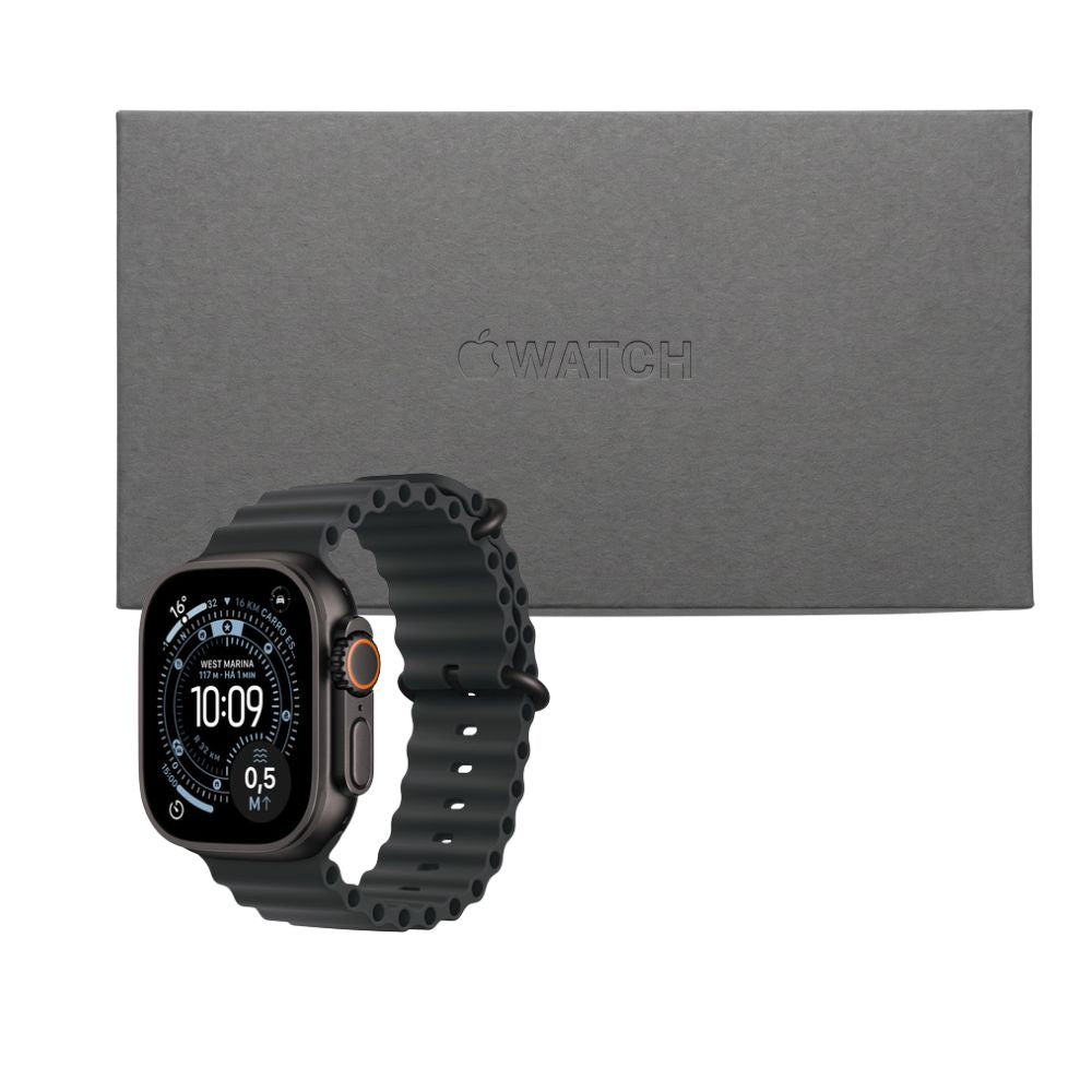 Apple Watch Ultra 3 (GPS + Cellular 49mm) Titânio com Pulseira Loop Alpina Preta Tamanho M - Preto