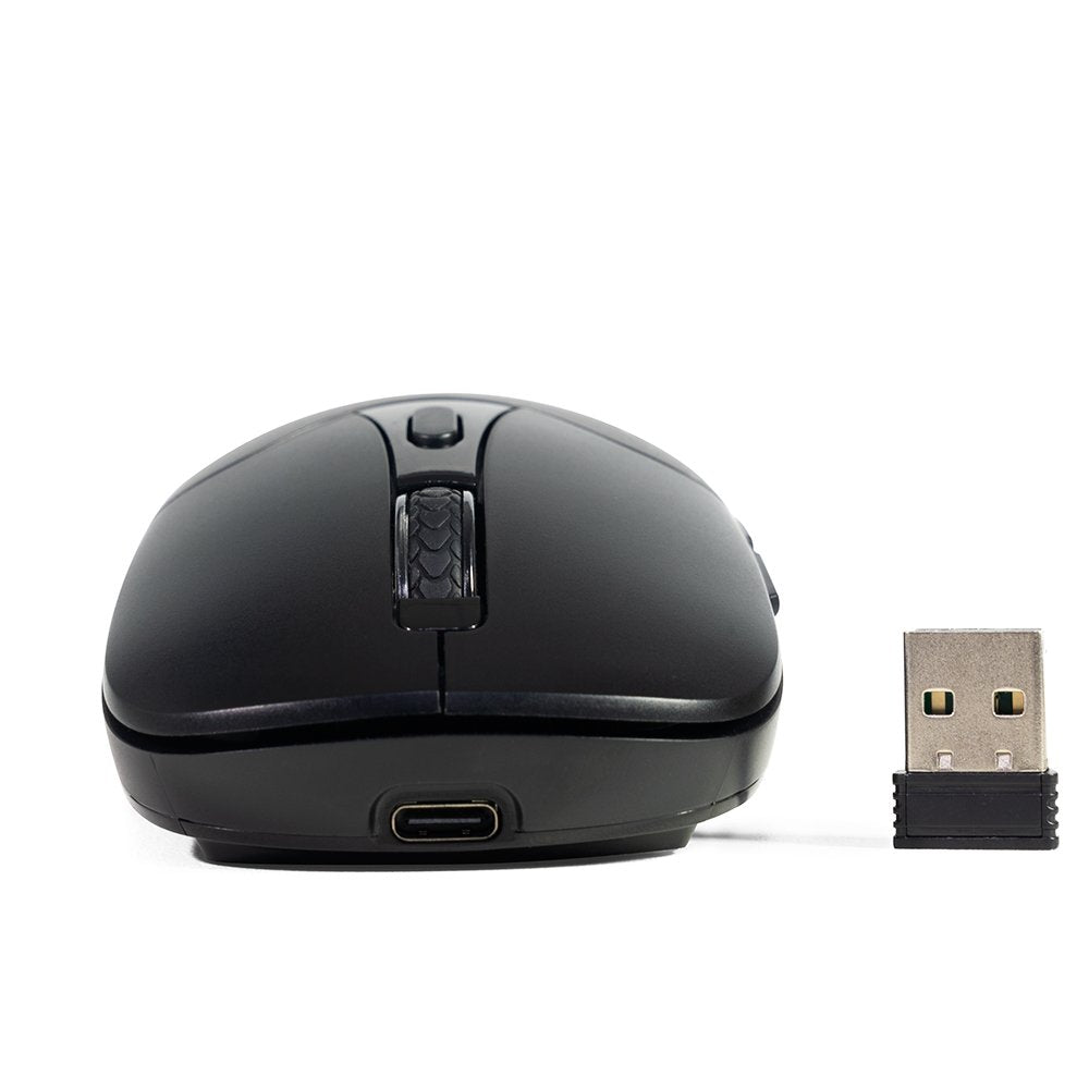 Mouse Sem Fio M‑BT60BK C3Tech Duplo Modo (BT + Nano) 800‑1600 DPI, 6 Botões, Recarregável USB‑C - Preto