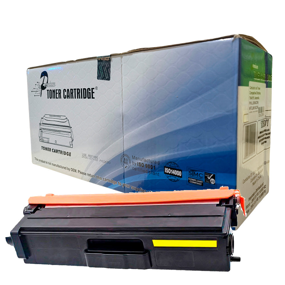 Cartucho de Toner Compatível Brother, TN419Y, Amarelo, P/HLL8360CDW, MFCL8610CDW, MFCL8900CDW, MFCL9570CDW, Premium 9K