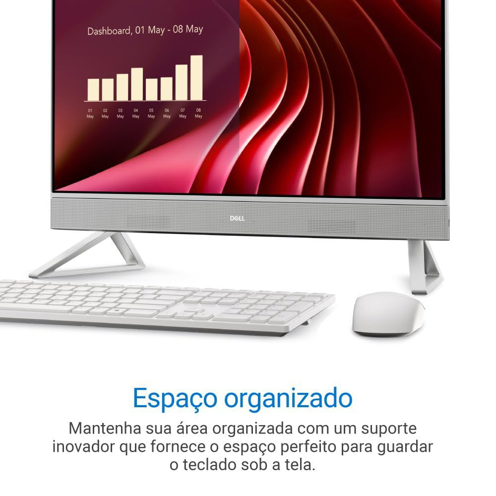 Computador Dell 24 All-in-One EC24250, 23.8" IPS Full HD, Intel Core i5, 8GB RAM, 1TB SSD, Win 11, AIO-i1303-A15, Branco
