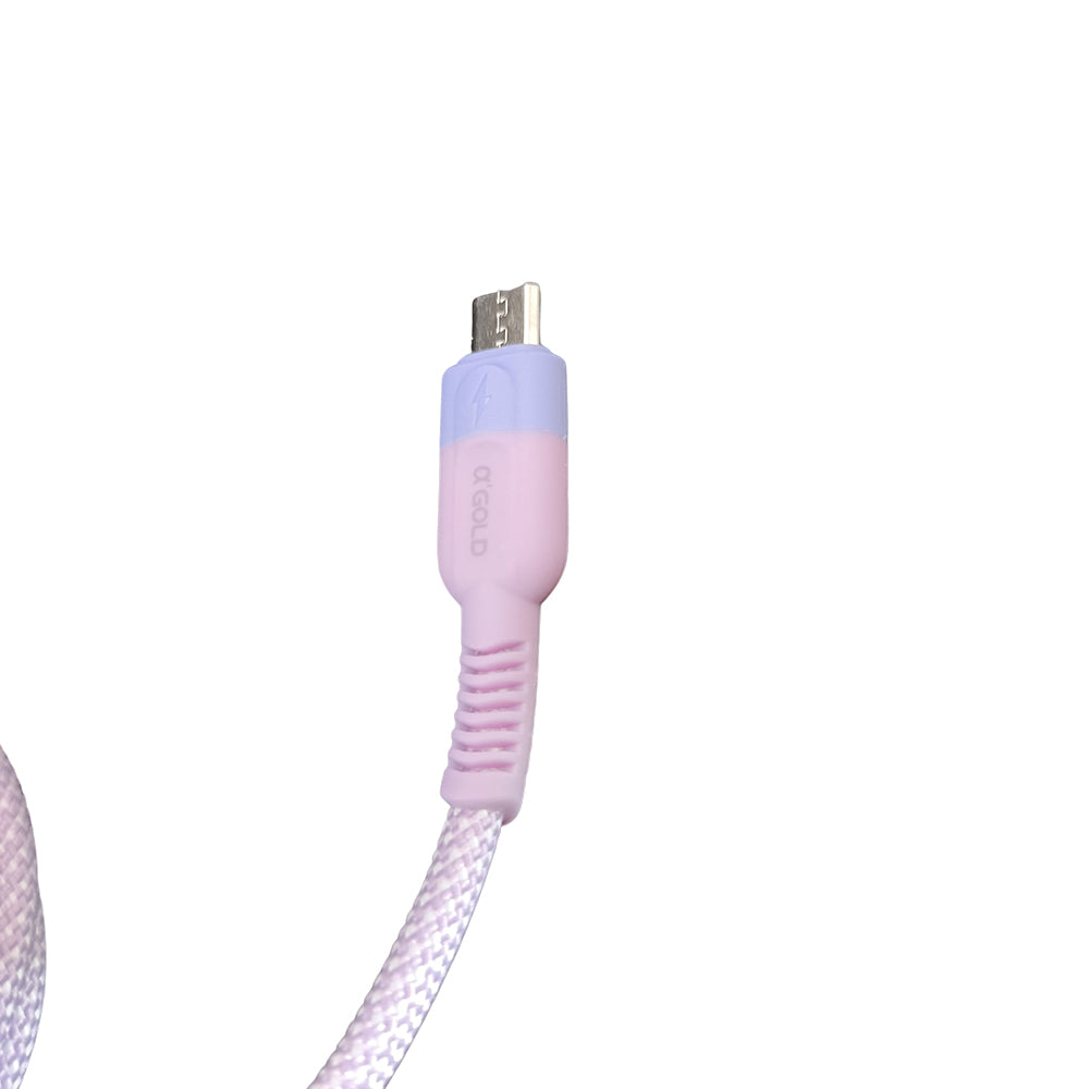 Cabo USB Para Micro USB, Carregamento Rápido, 1 Metro de Comprimento, CB103-1, A'Gold - Roxo