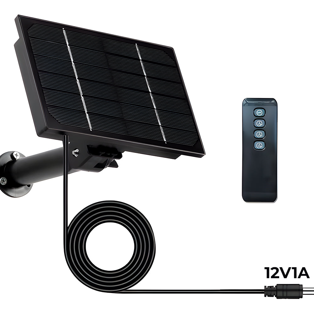 Placa Painel Solar 4W Com Cabo Carregador DC 12V e Controle Temporizador - Preto