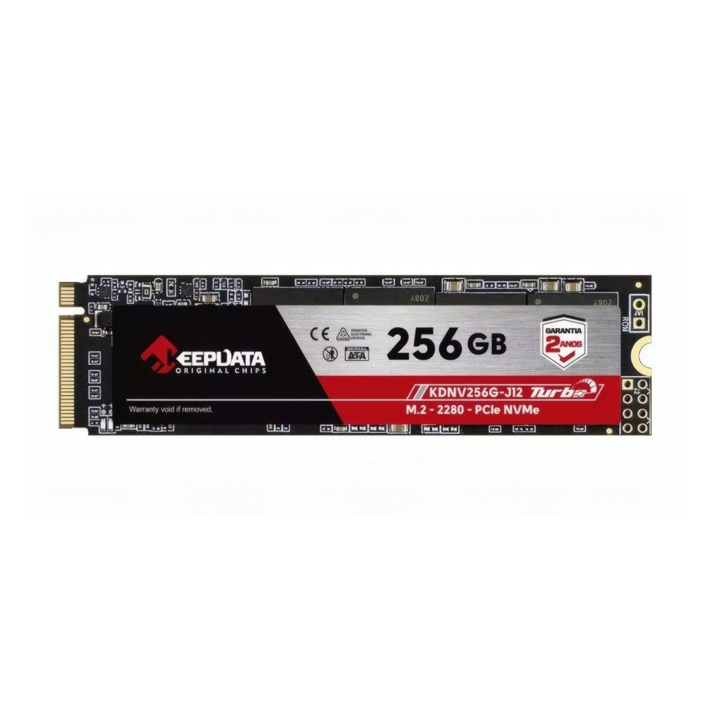 SSD KeepData 256GB M.2 NVMe PCIe 3.0 x4 2280, Leitura até 2400MB/s, Gravação até 1700MB/s – KDNV256G-J12