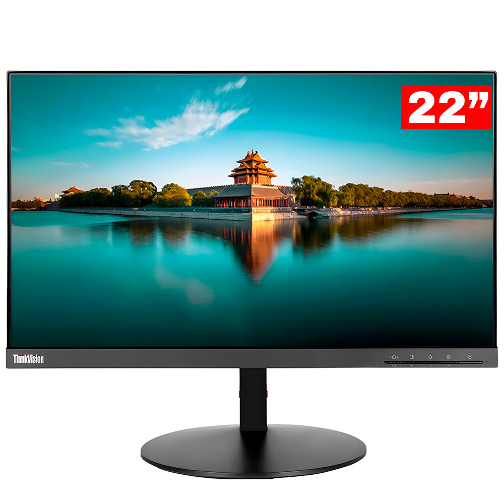 Monitor Lenovo ThinkVision 21.5", Full HD, Tela IPS, DisplayPort, VGA, HDMI, T22i-61A9MBR1BR - Preto