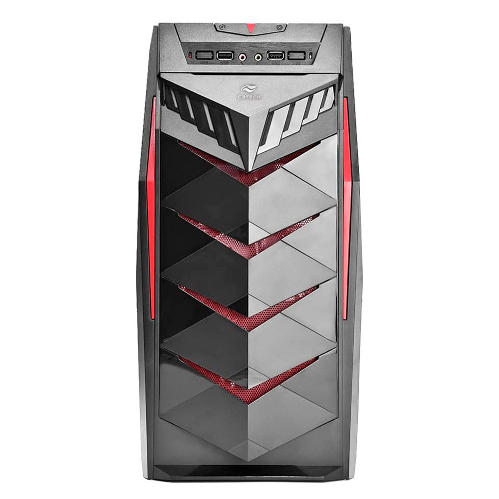 Gabinete Gamer MT-G70BK Preto LED Vermelho Midtower ATX USB 2.0 - C3Tech