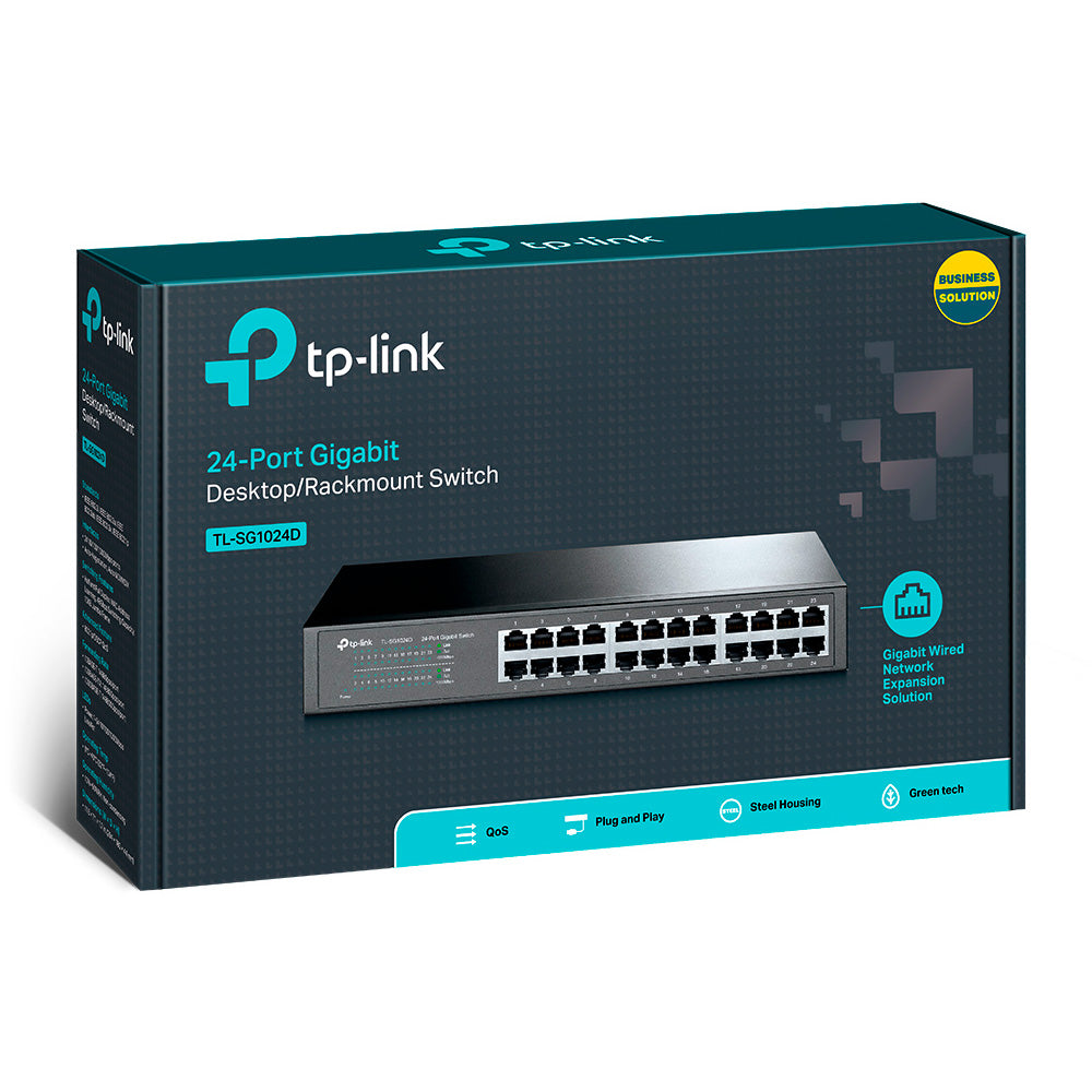 Switch Gigabit 24 Portas TP-Link TL-SG1024D 100/1000 Bivolt Preto