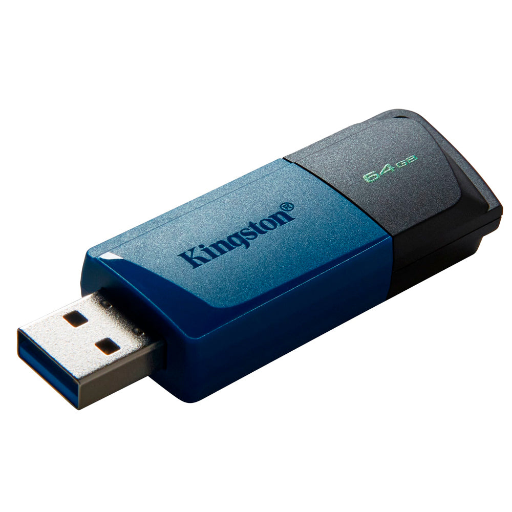 Pen Drive Kingston DataTraveler Exodia M 64GB USB 3.2 Gen1, Preto/Azul, Tampa Móvel - DTXM/64GB
