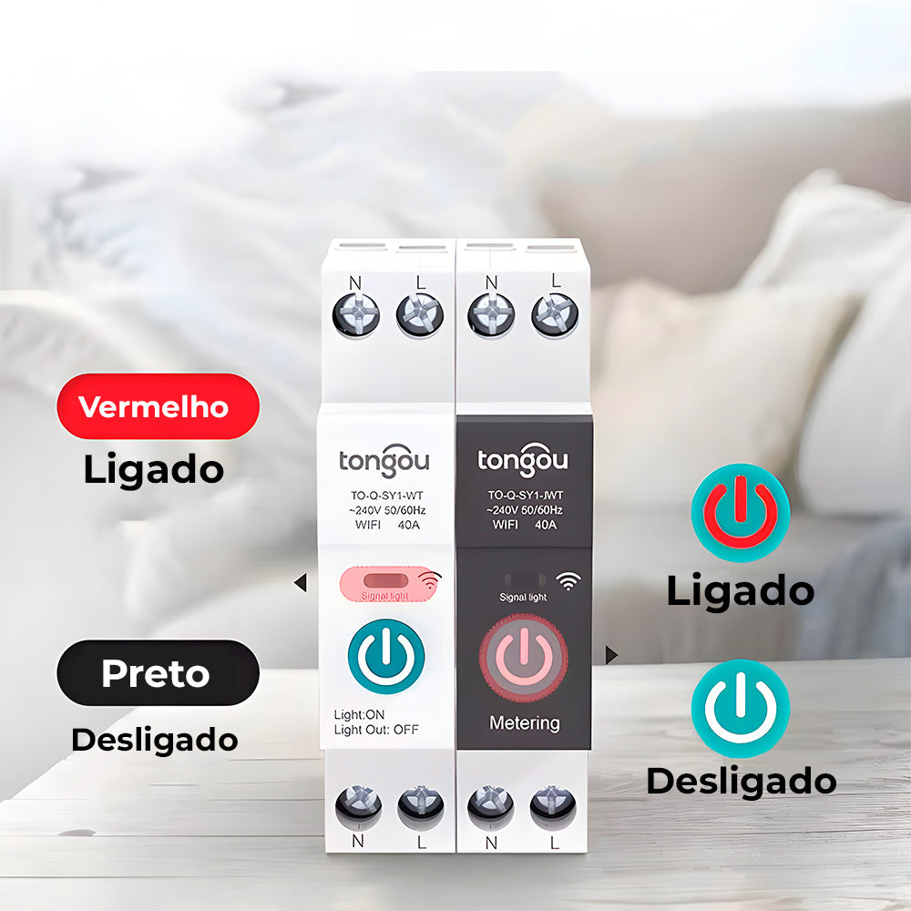 Disjuntor Inteligente Wi-Fi 32A, Compativel Com Google Assistant e Alexa Tongou - Branco