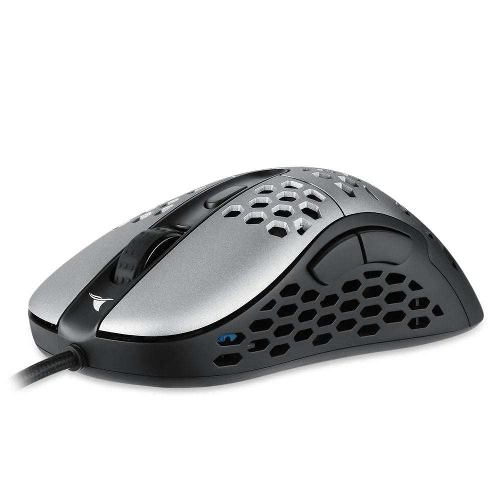 Mouse Gamer Motospeed Darmoshark N1 Essential Sensor ZEUS6400, 6400 DPI, RGB, 6 Botões, USB Cabo 1,8m, Prata