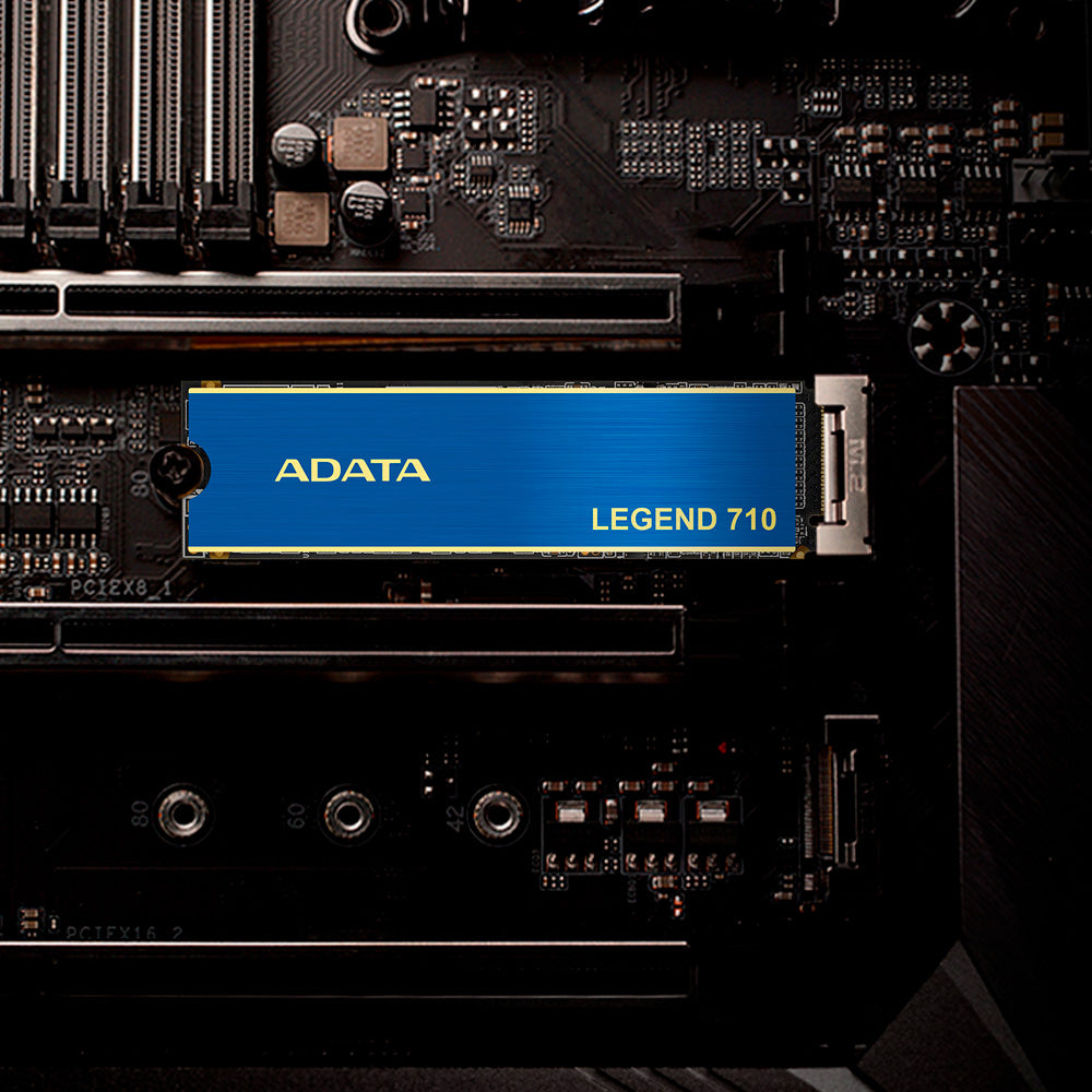 SSD M.2 NVMe Adata 256GB Legend 710, 2280 PCIe GEN3x4 NVMe 1.4 Leitura 2.400 MB/s Grav. 1.800 MB/s Azul ALEG-710-256GCS