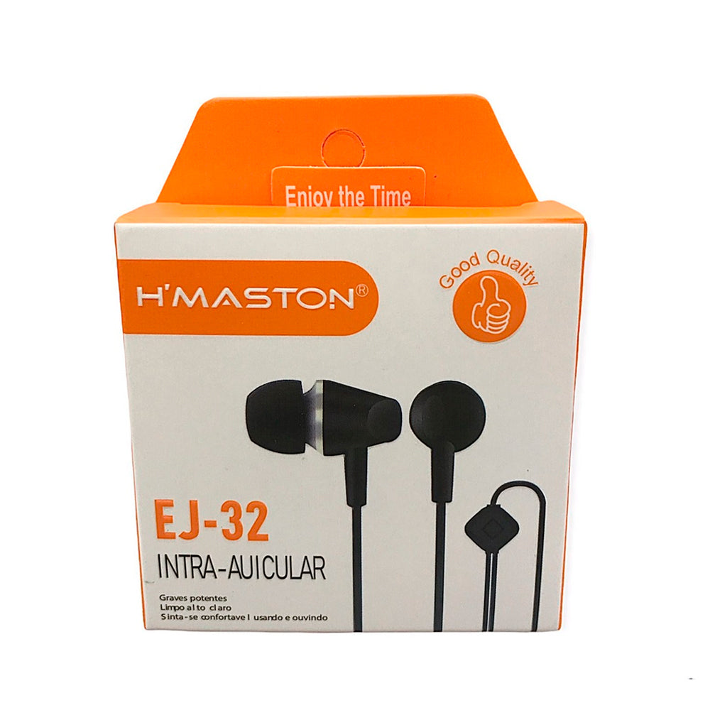 Fone De Ouvido H'maston Earphones Sincronizado Original EJ-32