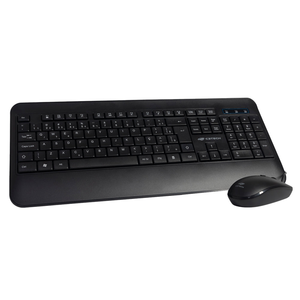 Kit Teclado e Mouse Com Fio USB, KT-200BK, Mouse 2.000 DPI, Teclado Membrana, C3Tech, Preto