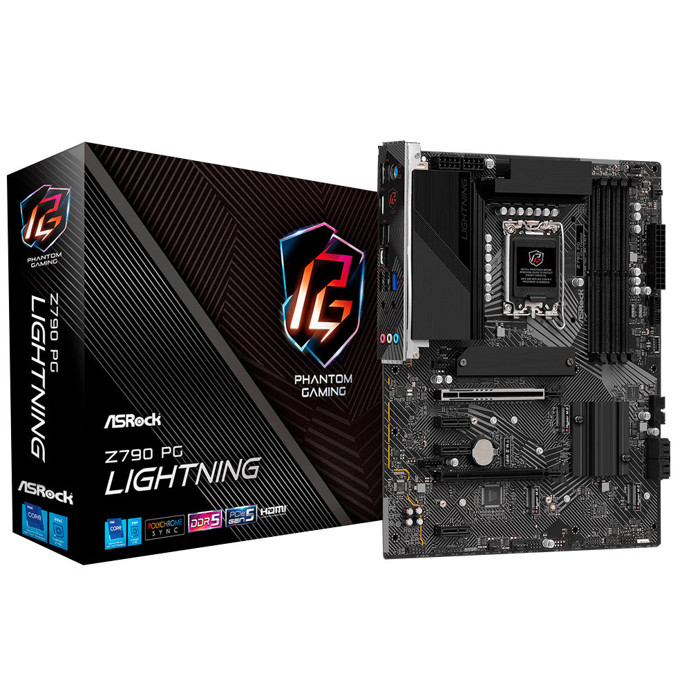 Placa Mãe Asrock Z790 PG Lightning, Intel LGA 1700, ATX, 4 Slots DDR5, Placa de Rede Gigabit, HDMI e DisplayPort M.2, US