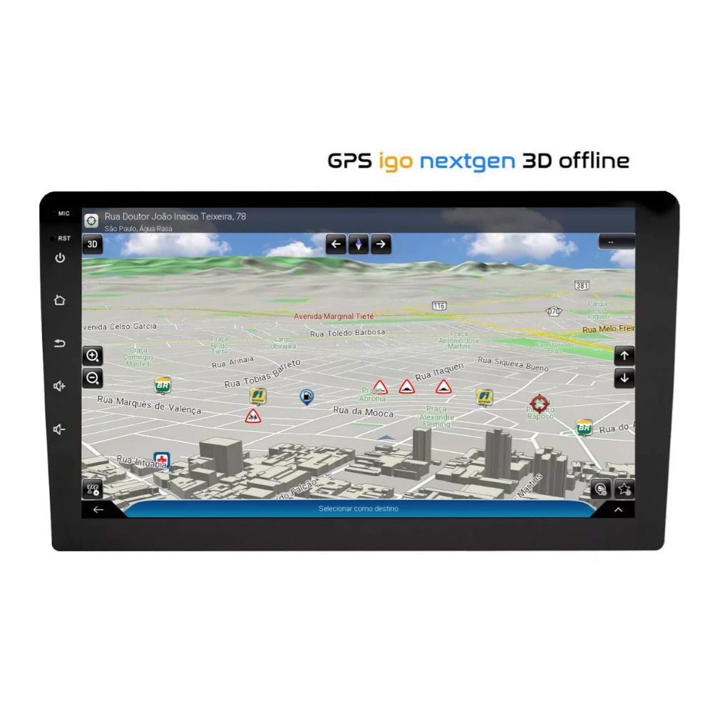 Central Multimídia Adak 9" PLAY-2964/G2 Quad-Core, 2GB DDR3, 32GB, Bluetooth, Tela QLED 1280x720 HD, G2 Play, Preto