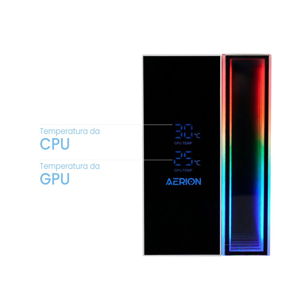Cooler para CPU Aerion Titan CPU100 ARGB Preto, 120 mm, Rolamento Hidráulico